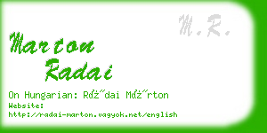 marton radai business card